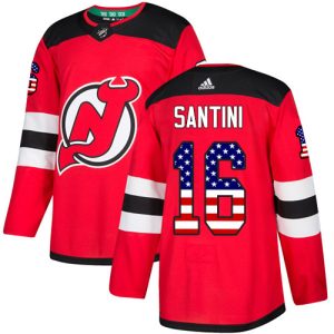 Lapsille NHL New Jersey Devils Pelipaita Steve Santini #16 Authentic Punainen USA Flag Fashion